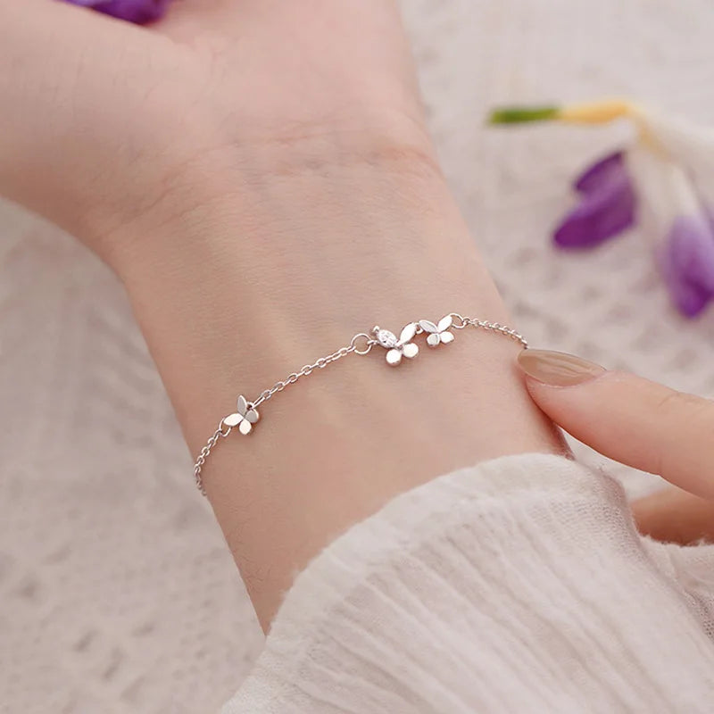 925 Silver Butterfly Adjustable Bracelet
