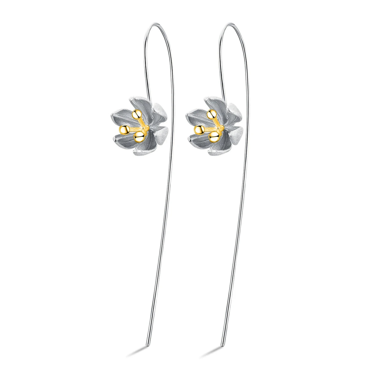 Handmade Gold Silver Two-tone Lotus Flower Jewelry Set