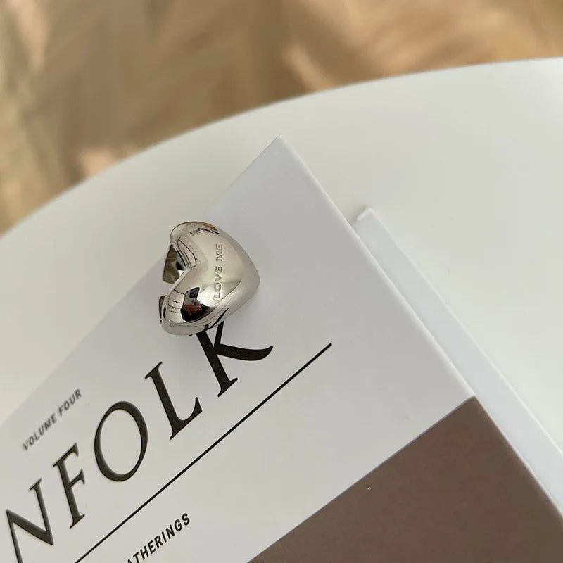 LOVE Heart Party Silver Color Rings