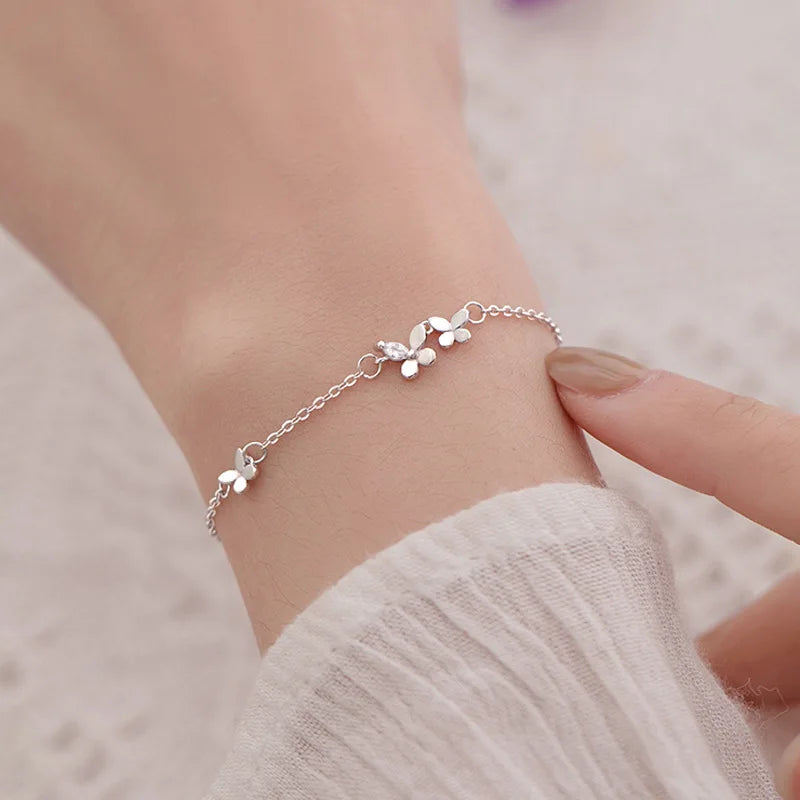 925 Silver Butterfly Adjustable Bracelet
