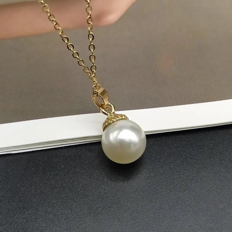 Shell Pearl Pendant Choker Necklace