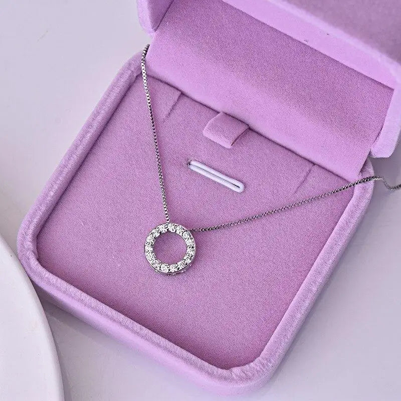 Cubic Zirconia Circle Necklace