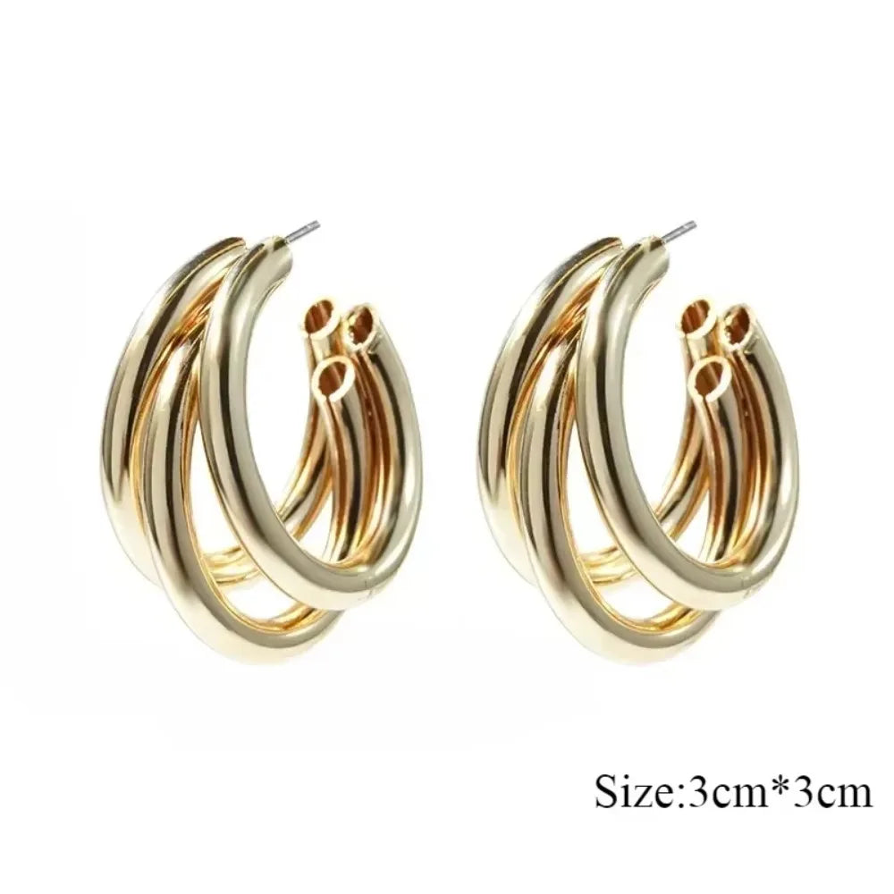 Stainless Steel Round Circle Hoop Earrings