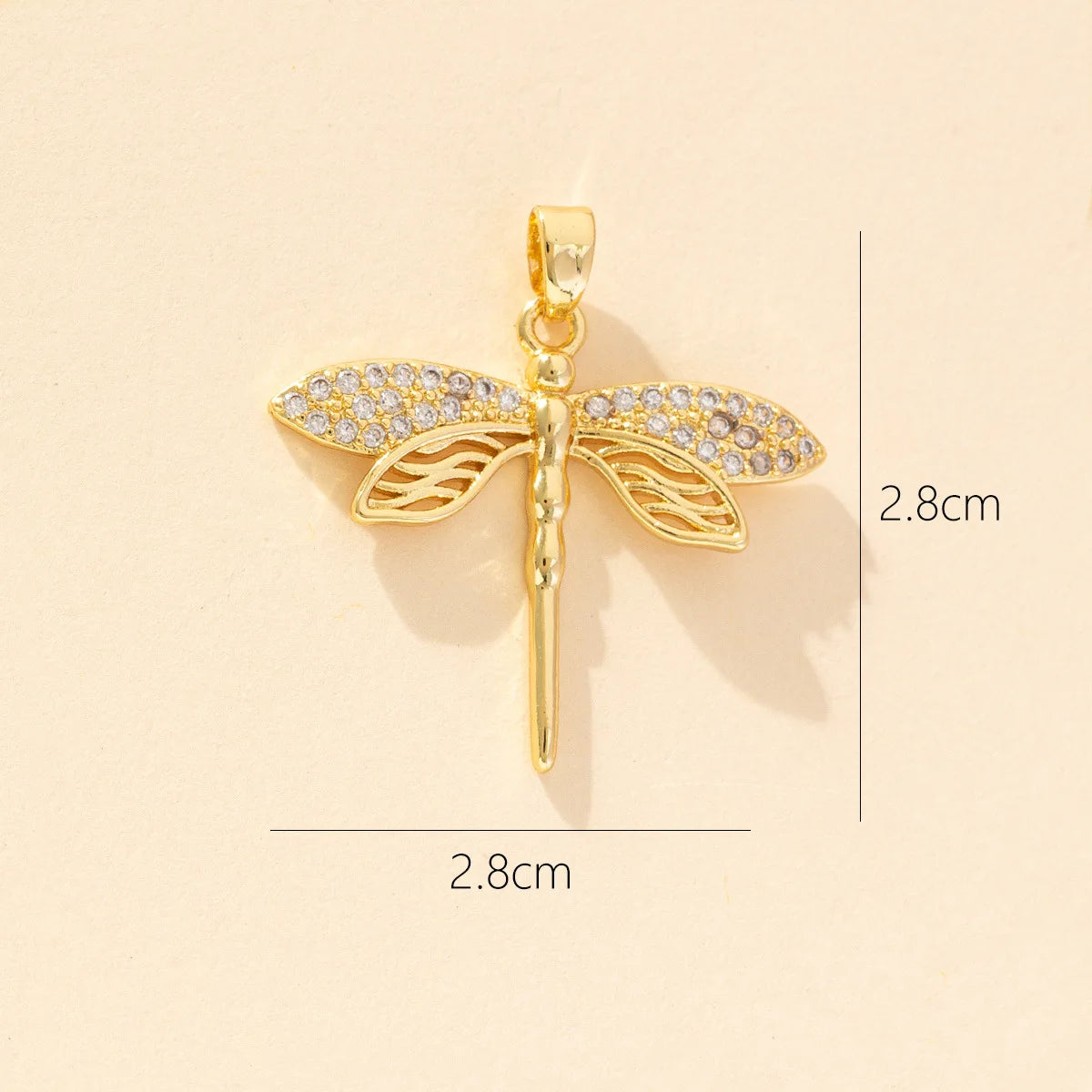 Stainless Steel Gold Color Dragonfly Wings Necklaces For Women