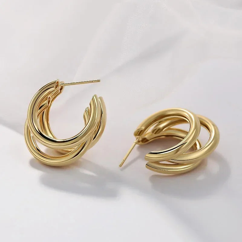 Stainless Steel Round Circle Hoop Earrings