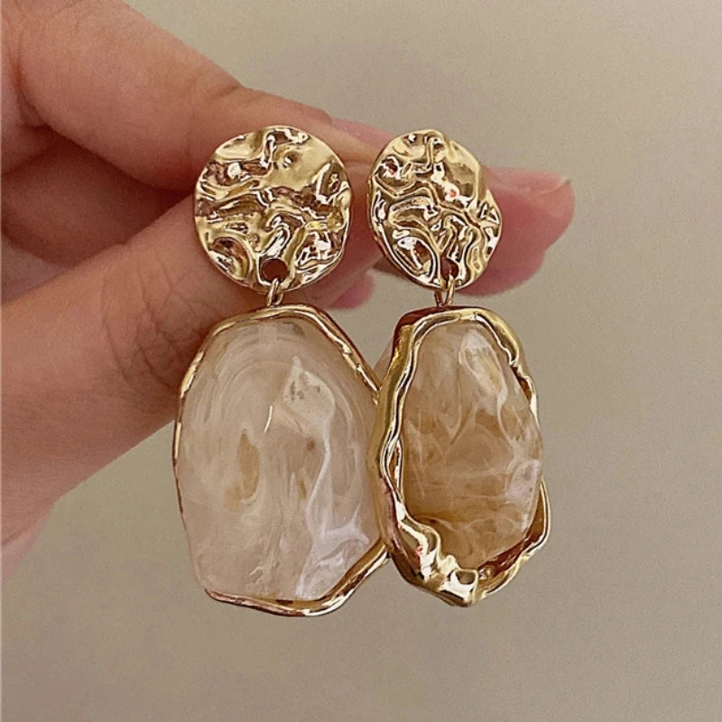 Korea Style Irregular Resin Stud Earrings