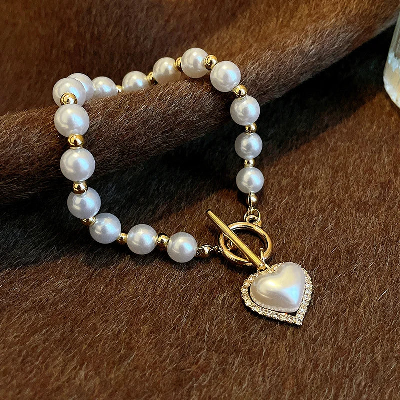 Elegant Charm Pearl Bracelet