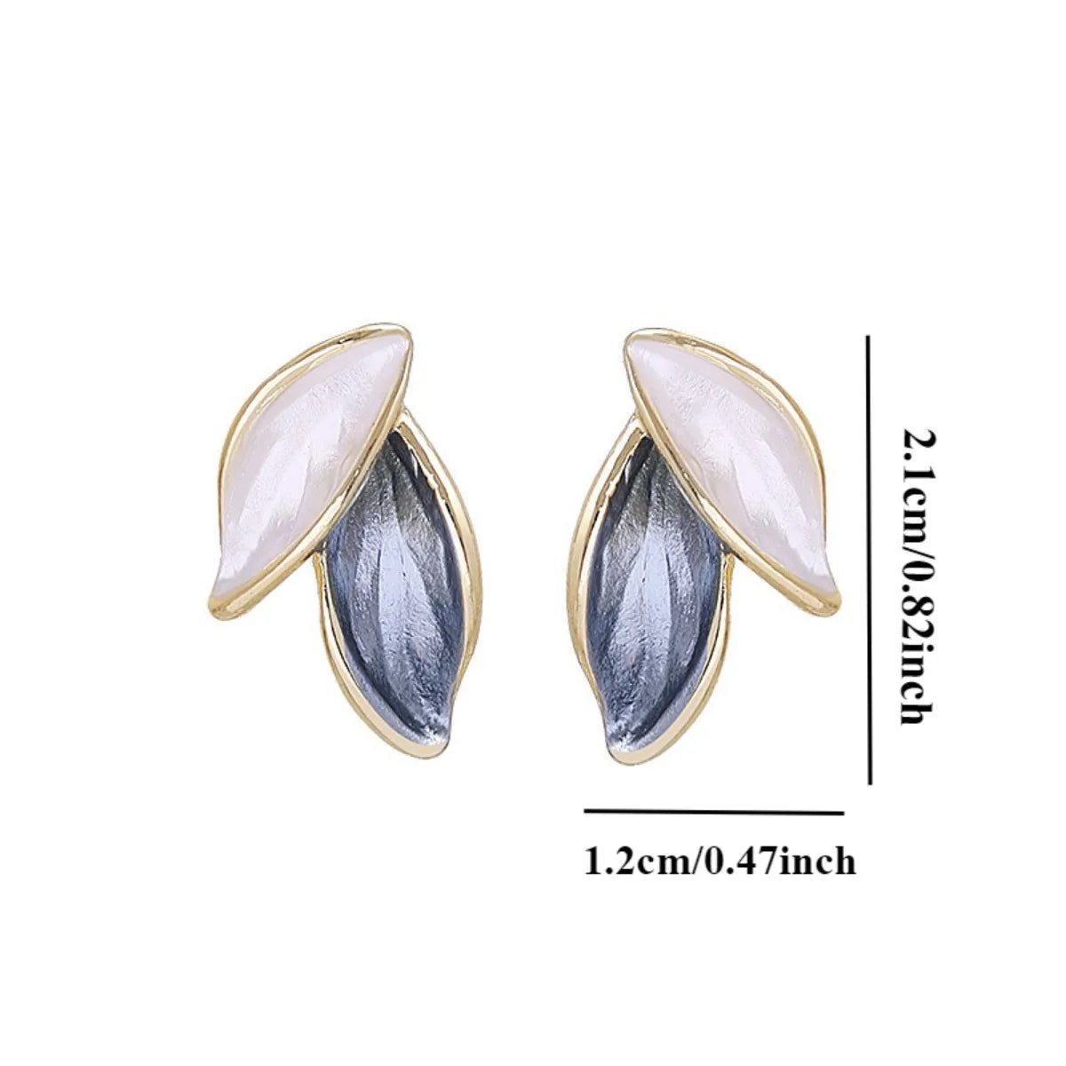 Retro Blue White Leaf Elegant Fashionable Earrings