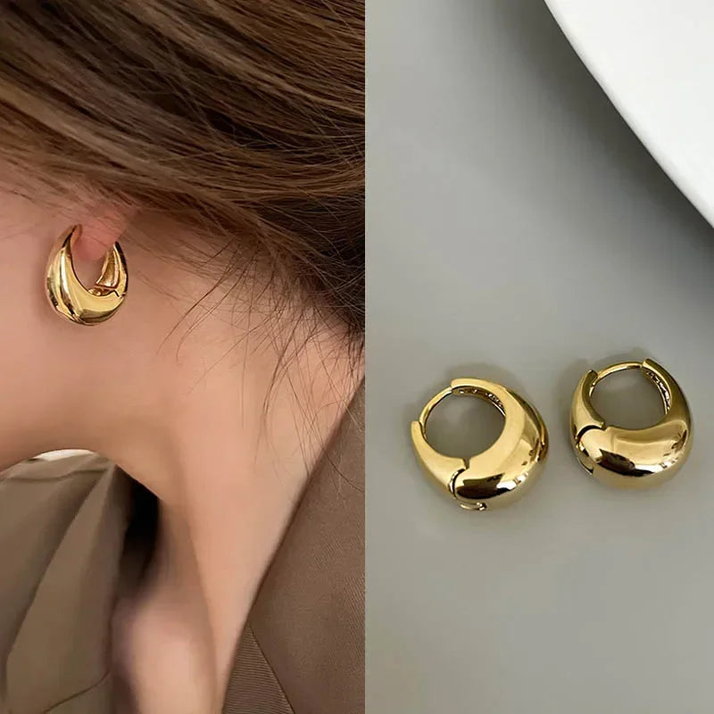 Stainless Steel Round Circle Hoop Earrings