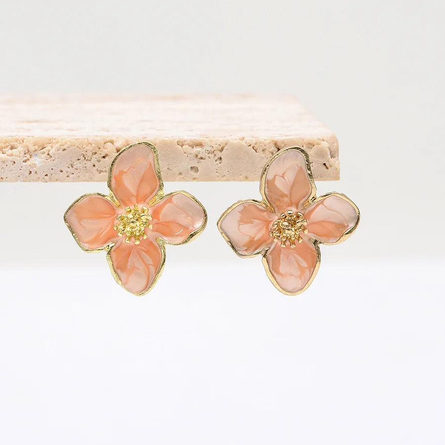 Vintage Sweet Flower Stud Earrings