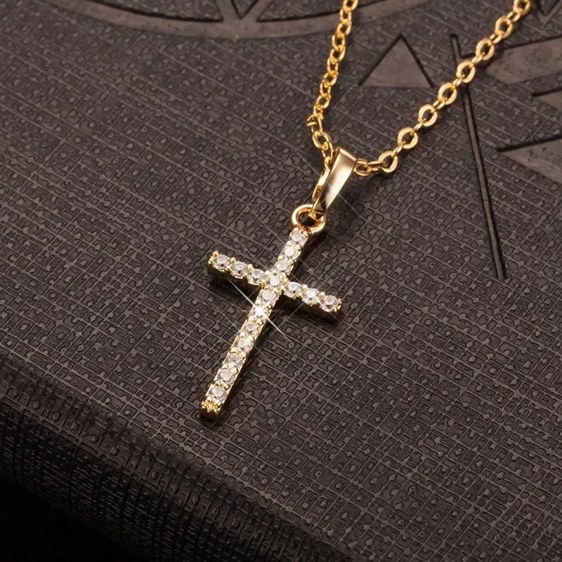Cross Pendant Rhinestone Adjustable Necklaces