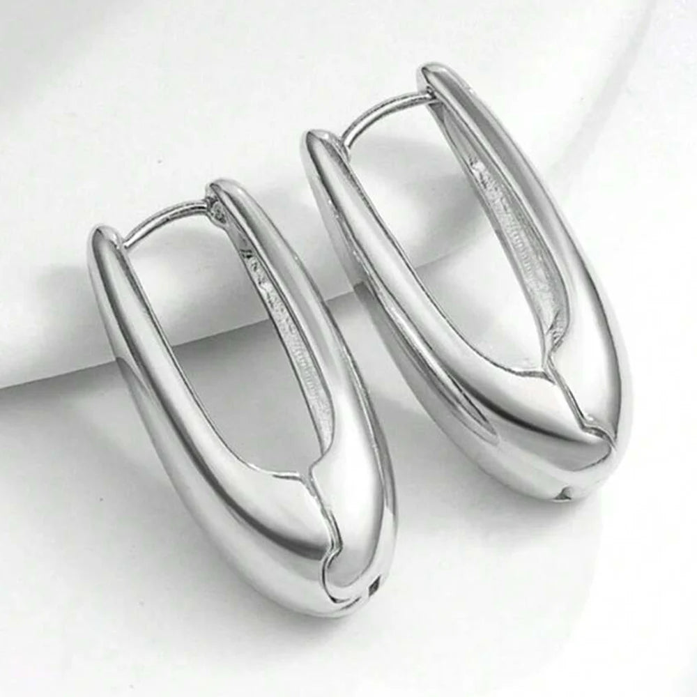 Gold Plating Twisted Heart Shape Hoop Earrings