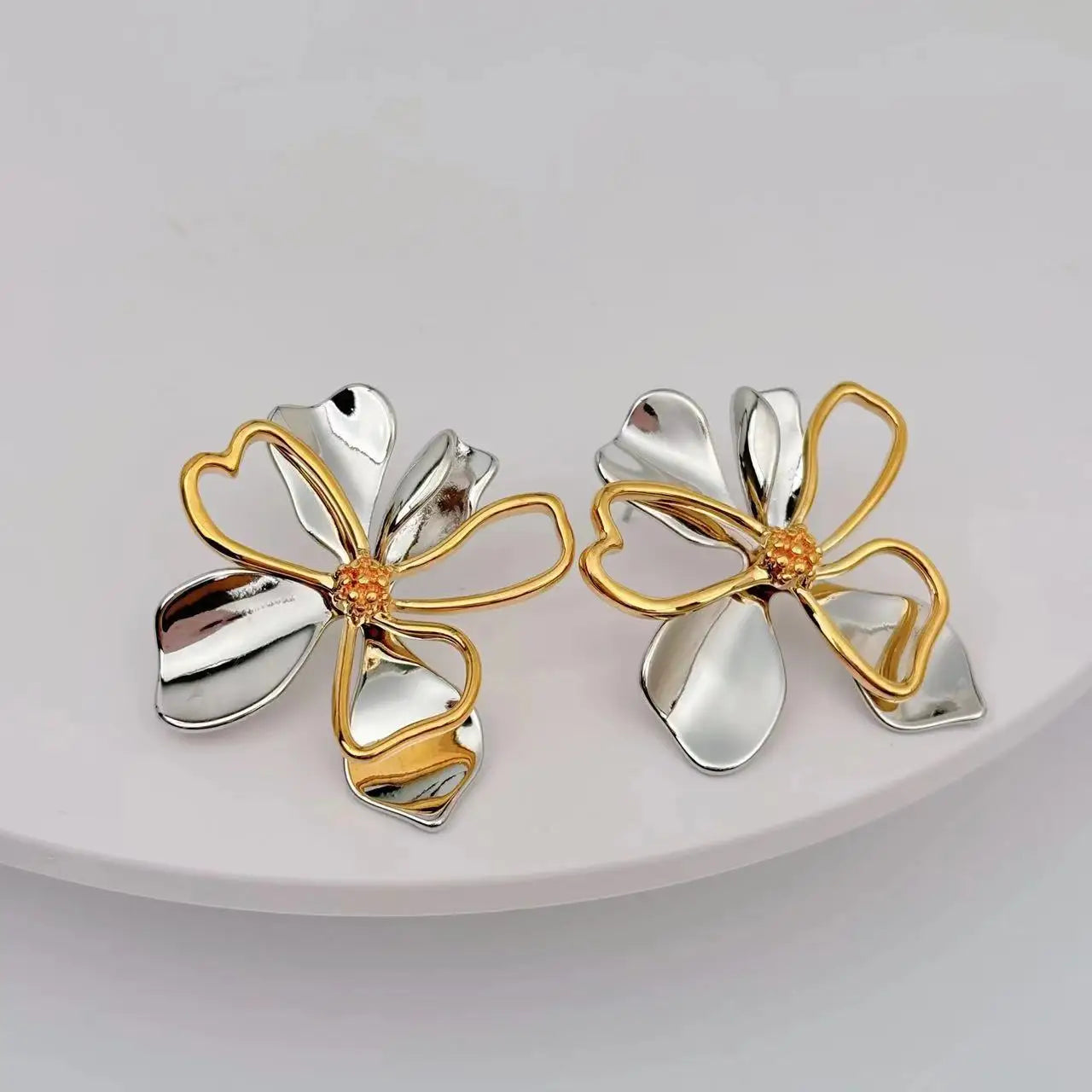 18K Gold Plated Stainless Steel Butterfly Stud Earrings