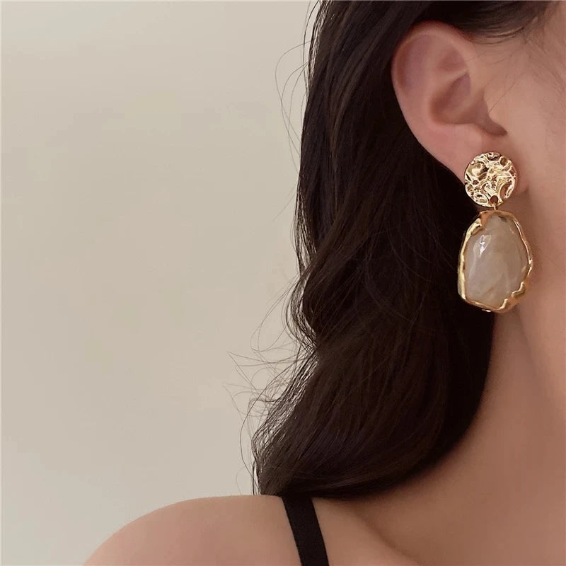 Korea Style Irregular Resin Stud Earrings