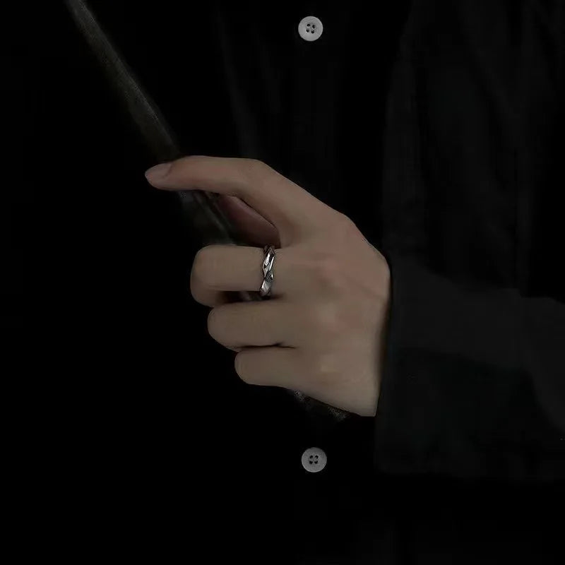 Wave Ring Silver Color Alloy Open Rings