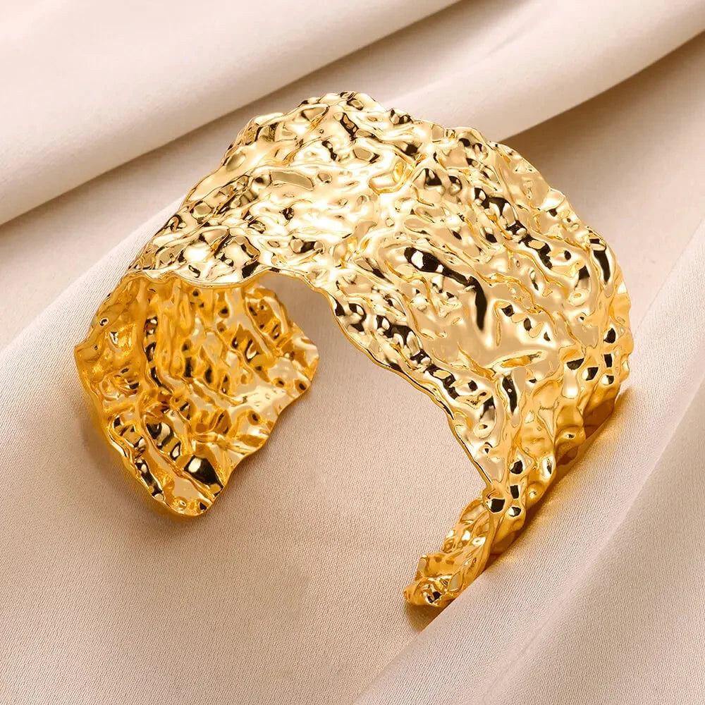 Exquisite Classic Gold Color Stainless Steel Bangles Cuff Bracelet