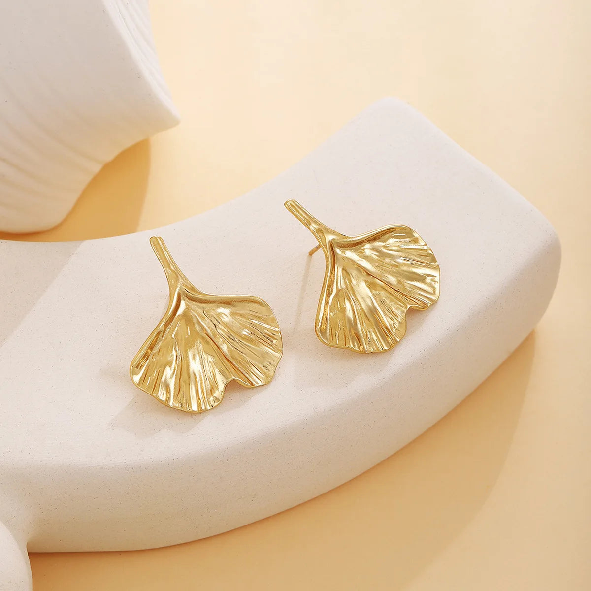 18K Gold Plated Stainless Steel Butterfly Stud Earrings