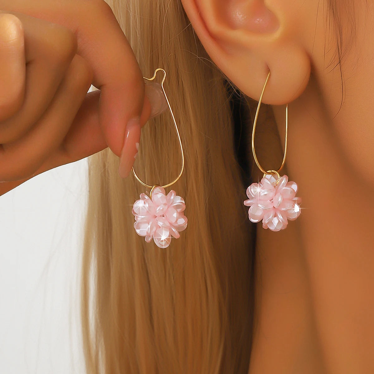 Fashion Trend DIY Pearl Petal Ball Earrings