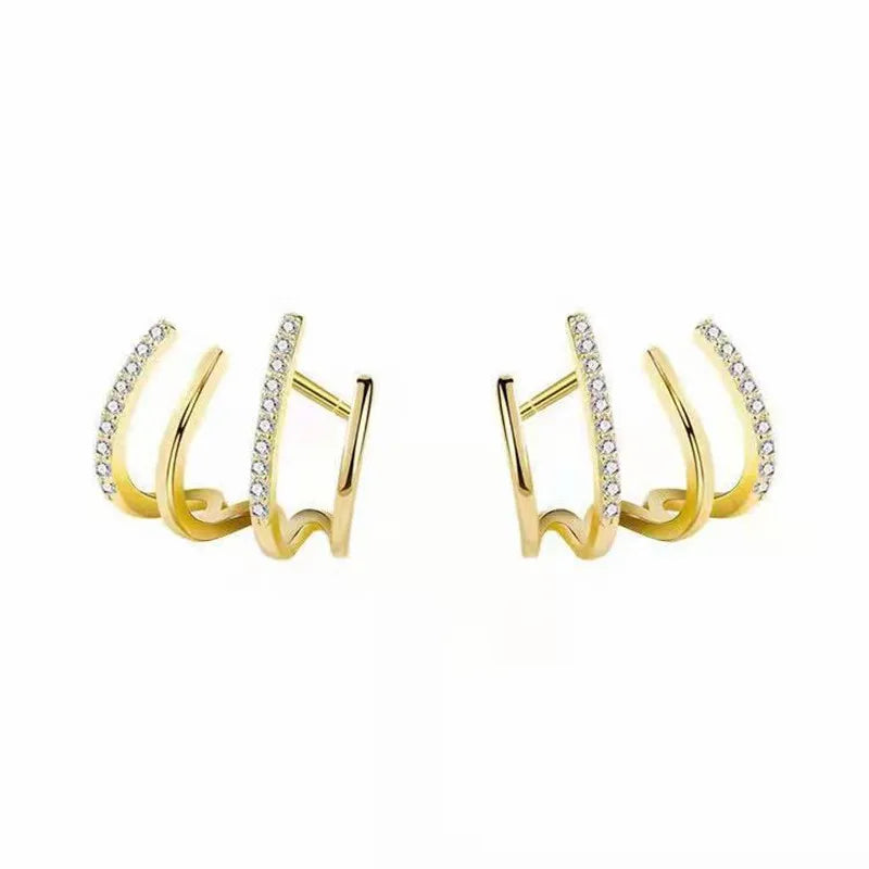 Exquisite Rhinestone Decor Ear Cuff Earrings