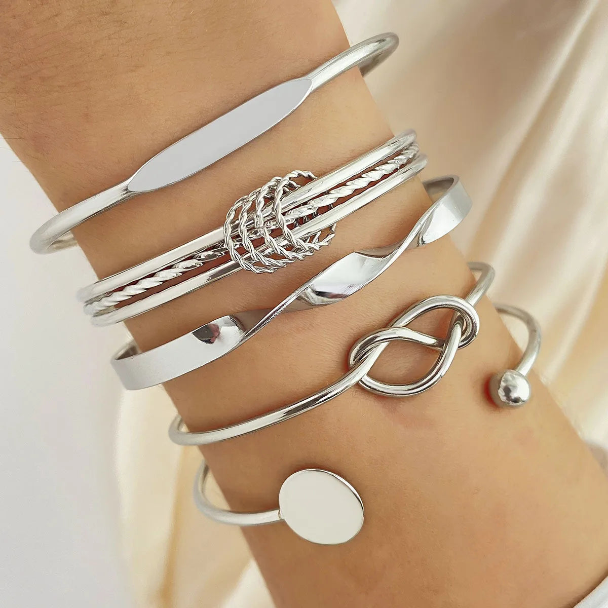 Punk Trendy Multilayer Twist Sparkling Adjustable Bracelets