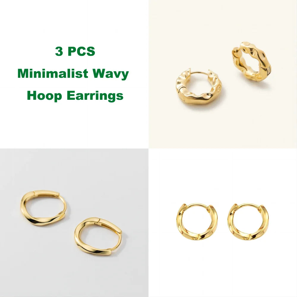 18K Plated Gold Silver Color Circle Hoop Earrings