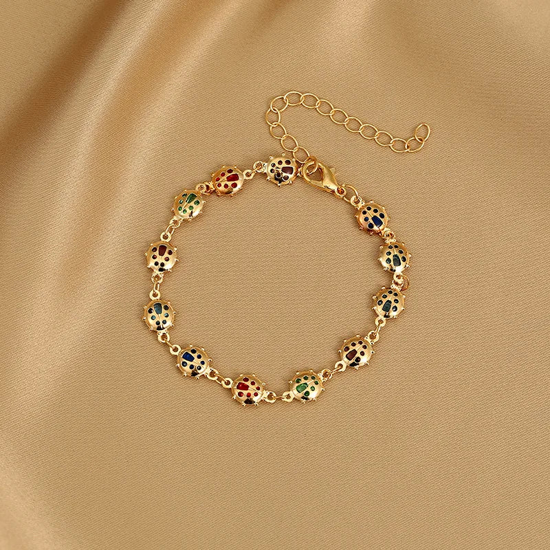 Korean Exquisite Crystal Zircon Colorful Heart Bracelet