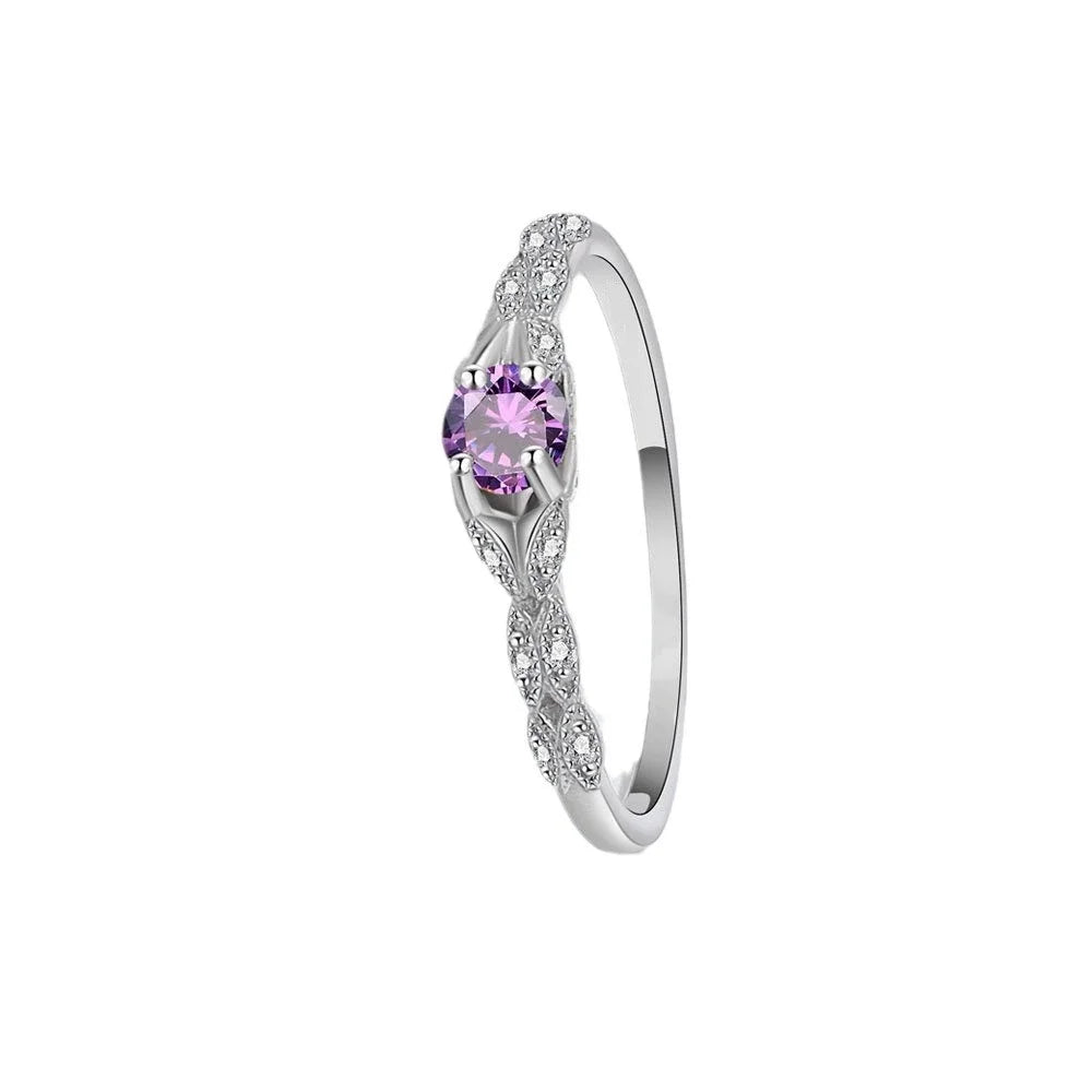 Europian Style Amethyst Zirconia Rings