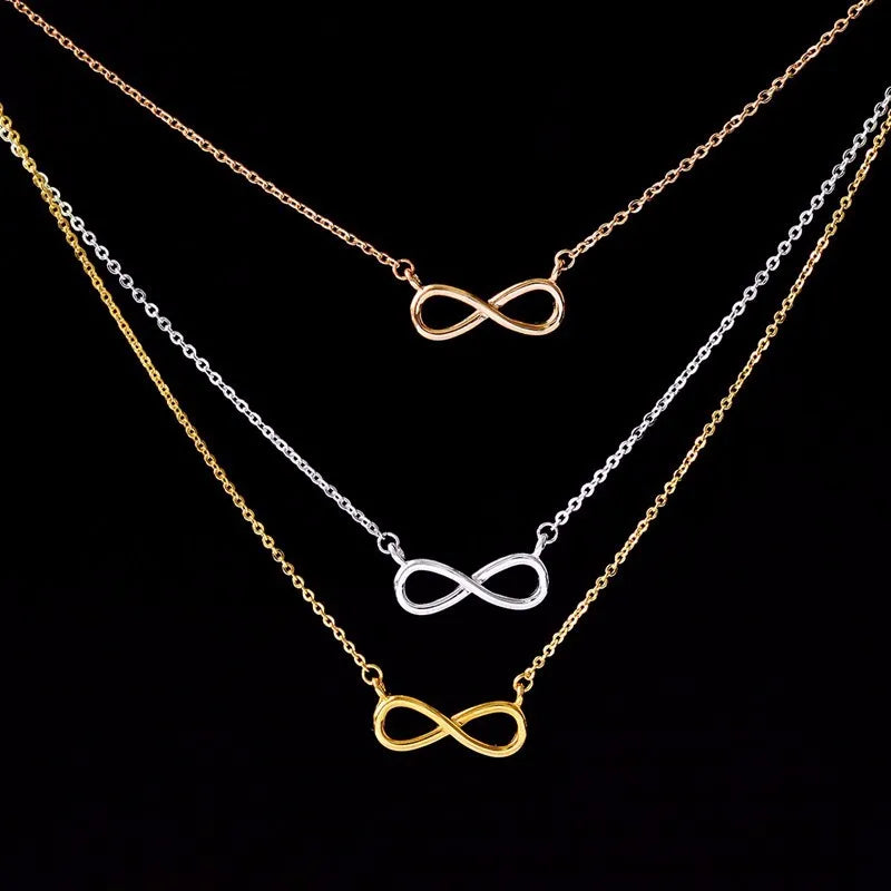 Stainless Steel Boho Charm Infinity Pendant Choker Necklace