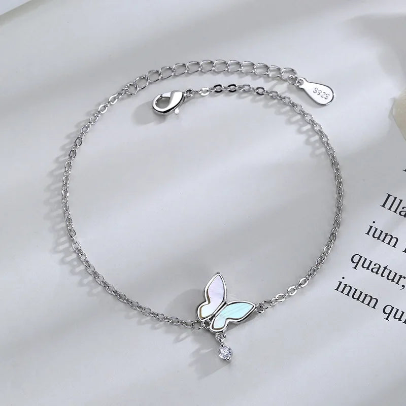 925 Silver Butterfly Adjustable Bracelet