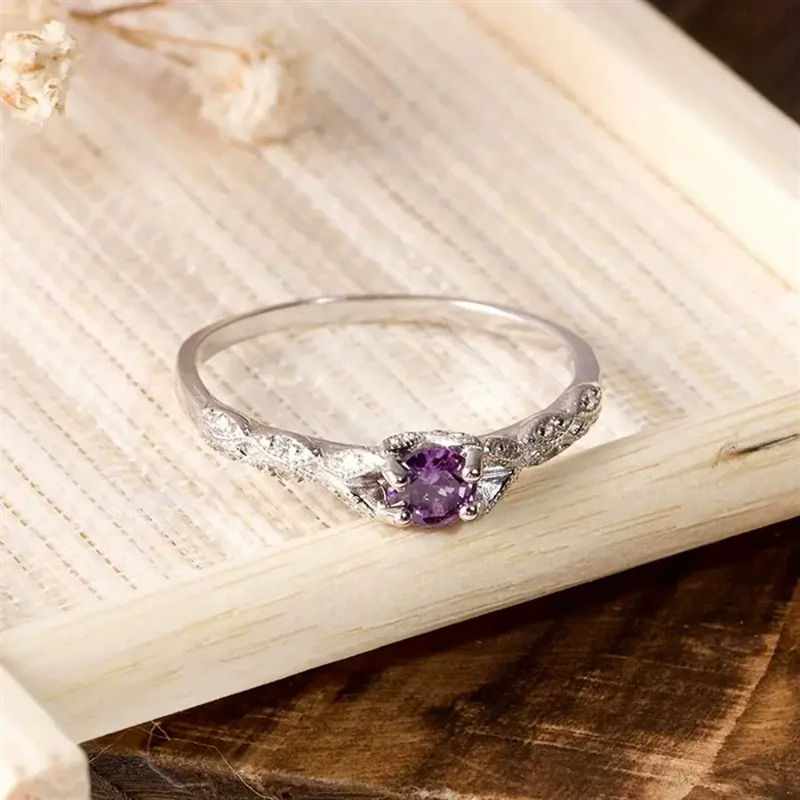 Europian Style Amethyst Zirconia Rings