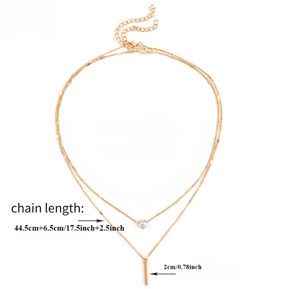 Multi-layer Star Heart Shape Water Drop Pendant Chain Necklace