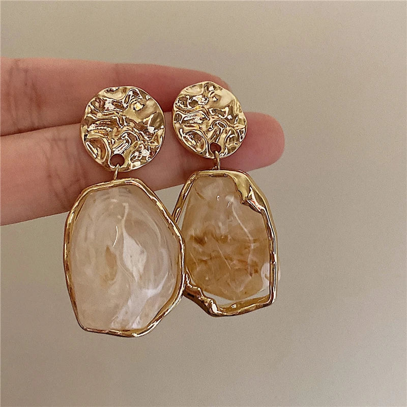 Korea Style Irregular Resin Stud Earrings