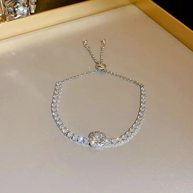 Korea Square Zircon Adjustable Bracelet
