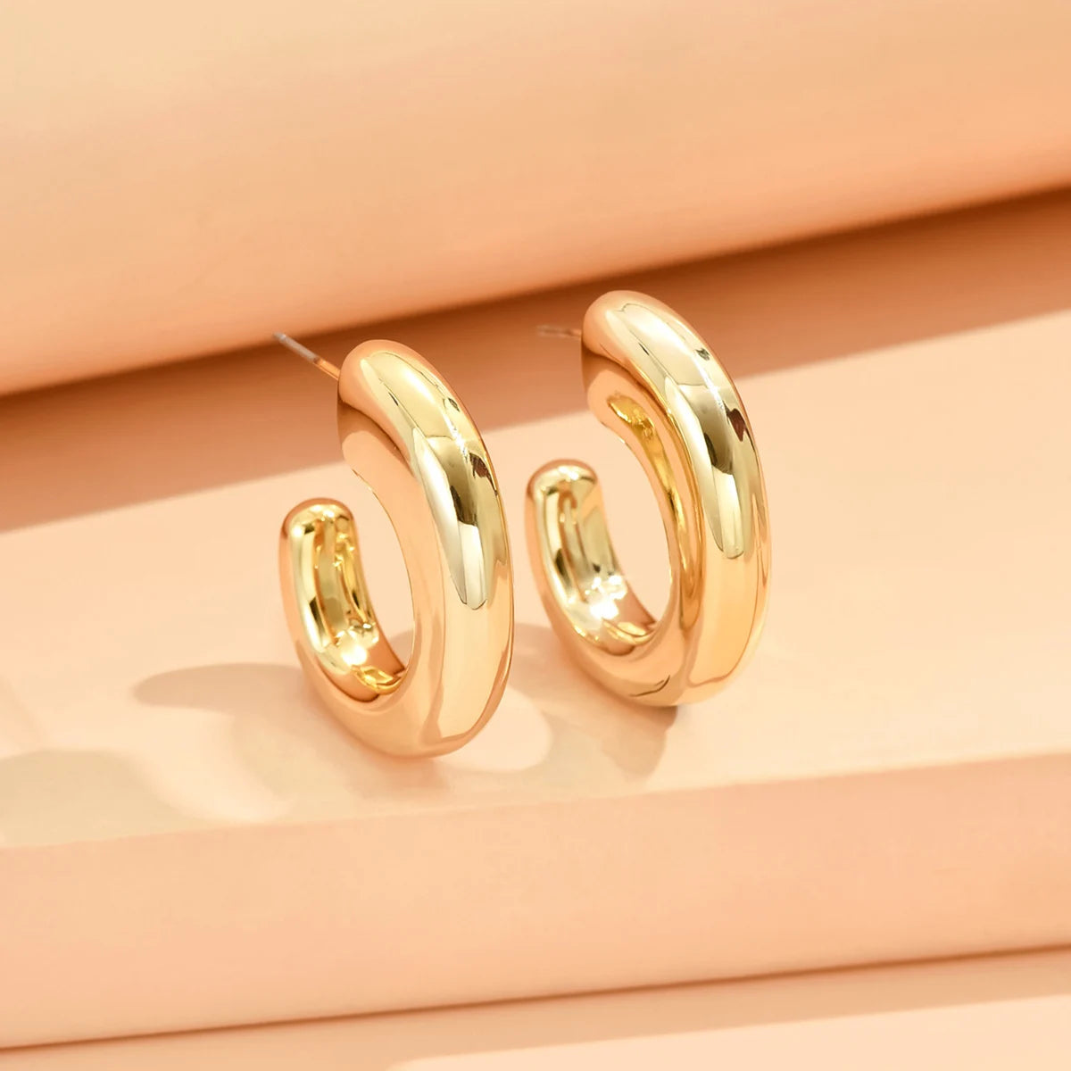 Stylish Metallic Gold Silver Color Earrings