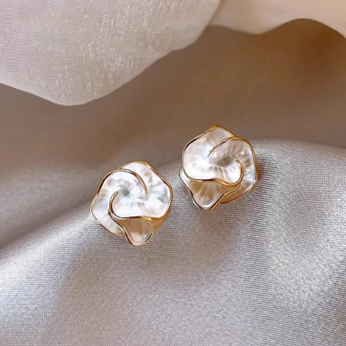 Luxury Camellia Stud Earrings