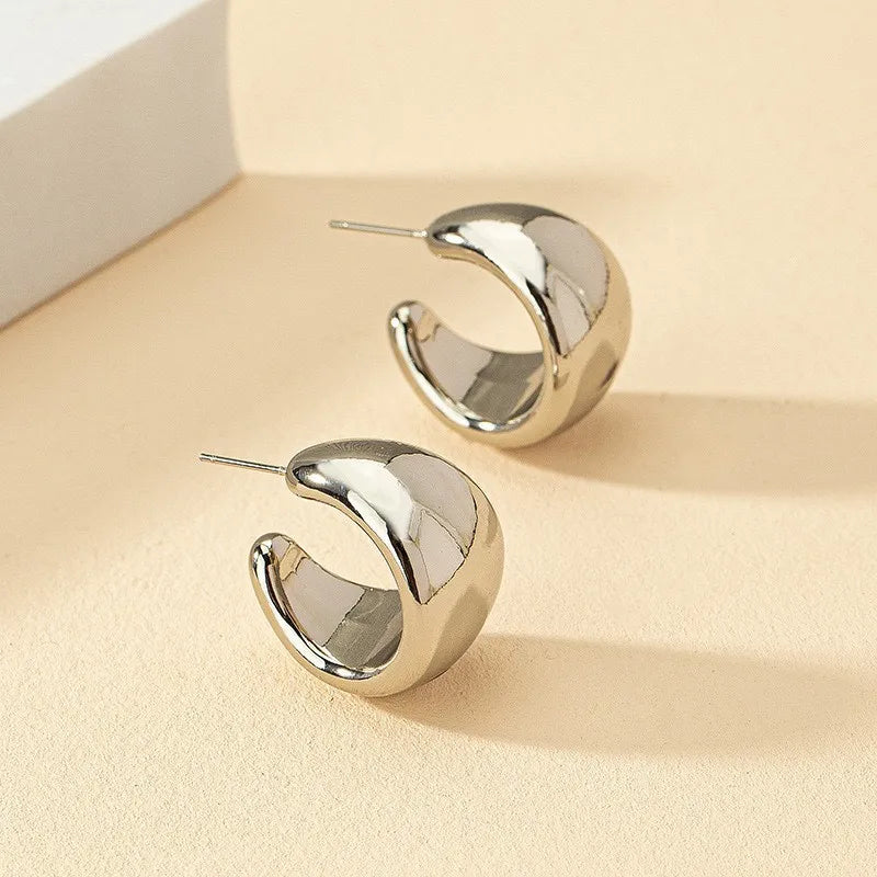 Stainless Steel Round Circle Hoop Earrings