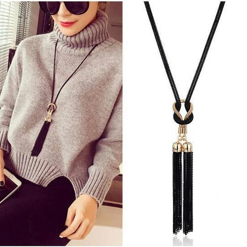 Women Necklaces Pendants Tassel Sweater Chain Fashion Long Necklace