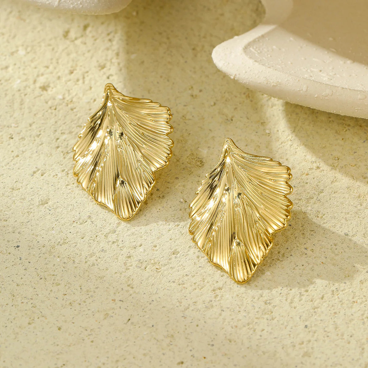 18K Gold Plated Stainless Steel Butterfly Stud Earrings