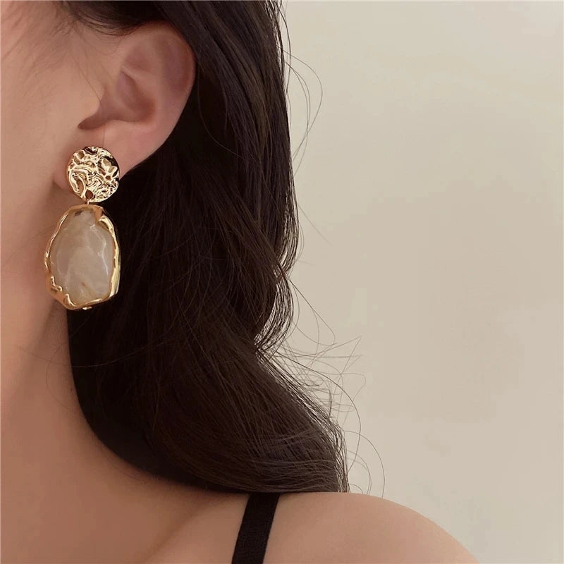 Korea Style Irregular Resin Stud Earrings