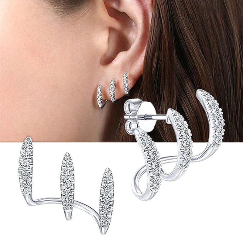 Crystal Rhinestone Claw Stud Earrings