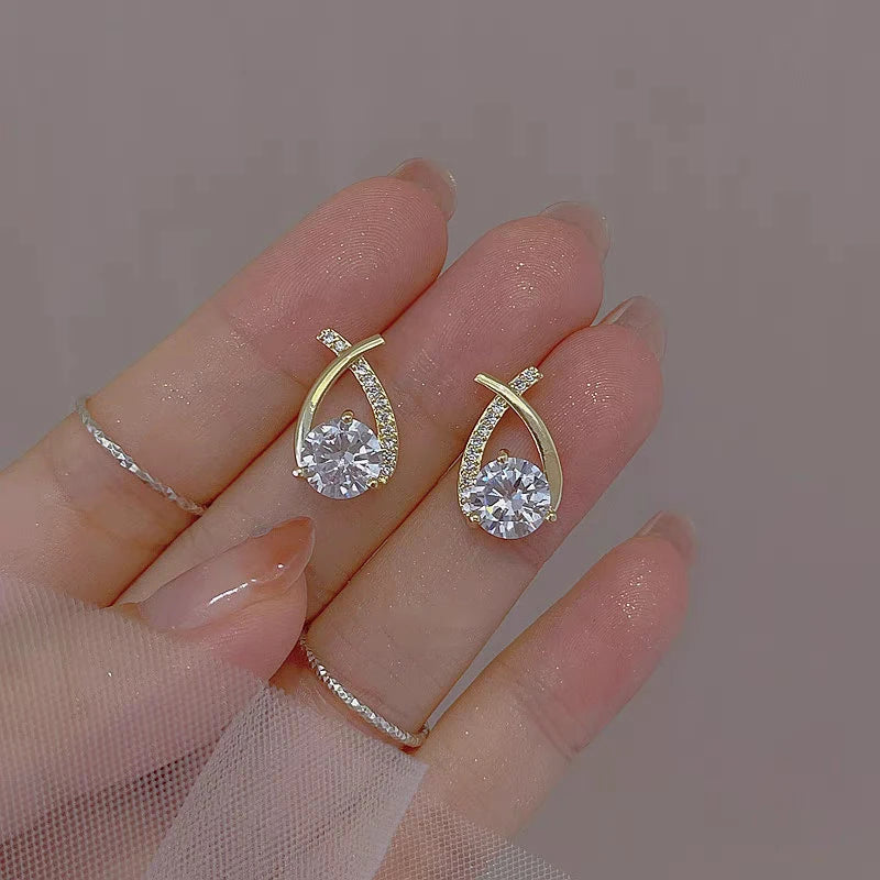 Rhinestone Stud Earrings