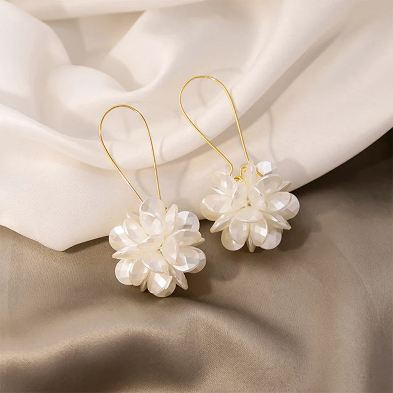 Flower Ball Versatile Elegant Long Earrings