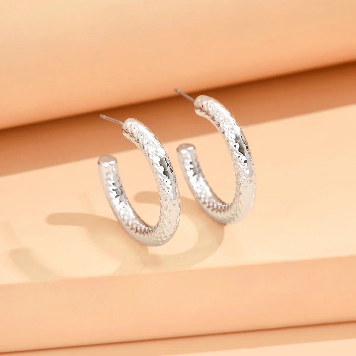 Stylish Metallic Gold Silver Color Earrings