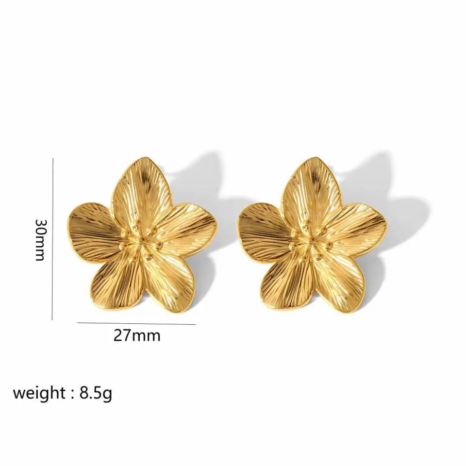18K Gold Plated Stainless Steel Butterfly Stud Earrings