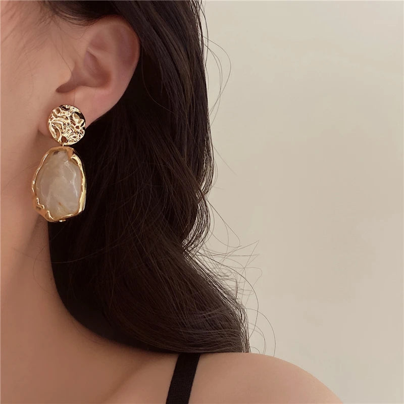 Korea Style Irregular Resin Stud Earrings
