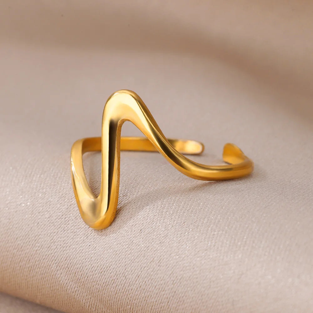 18K Gold Plating Stainless Steel Rings