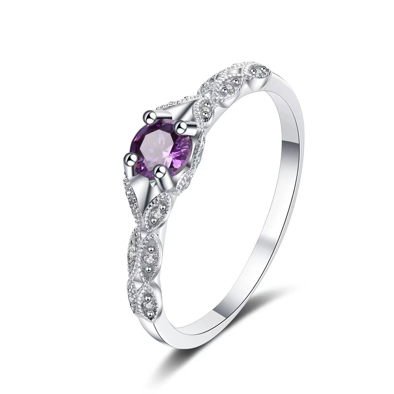 Europian Style Amethyst Zirconia Rings