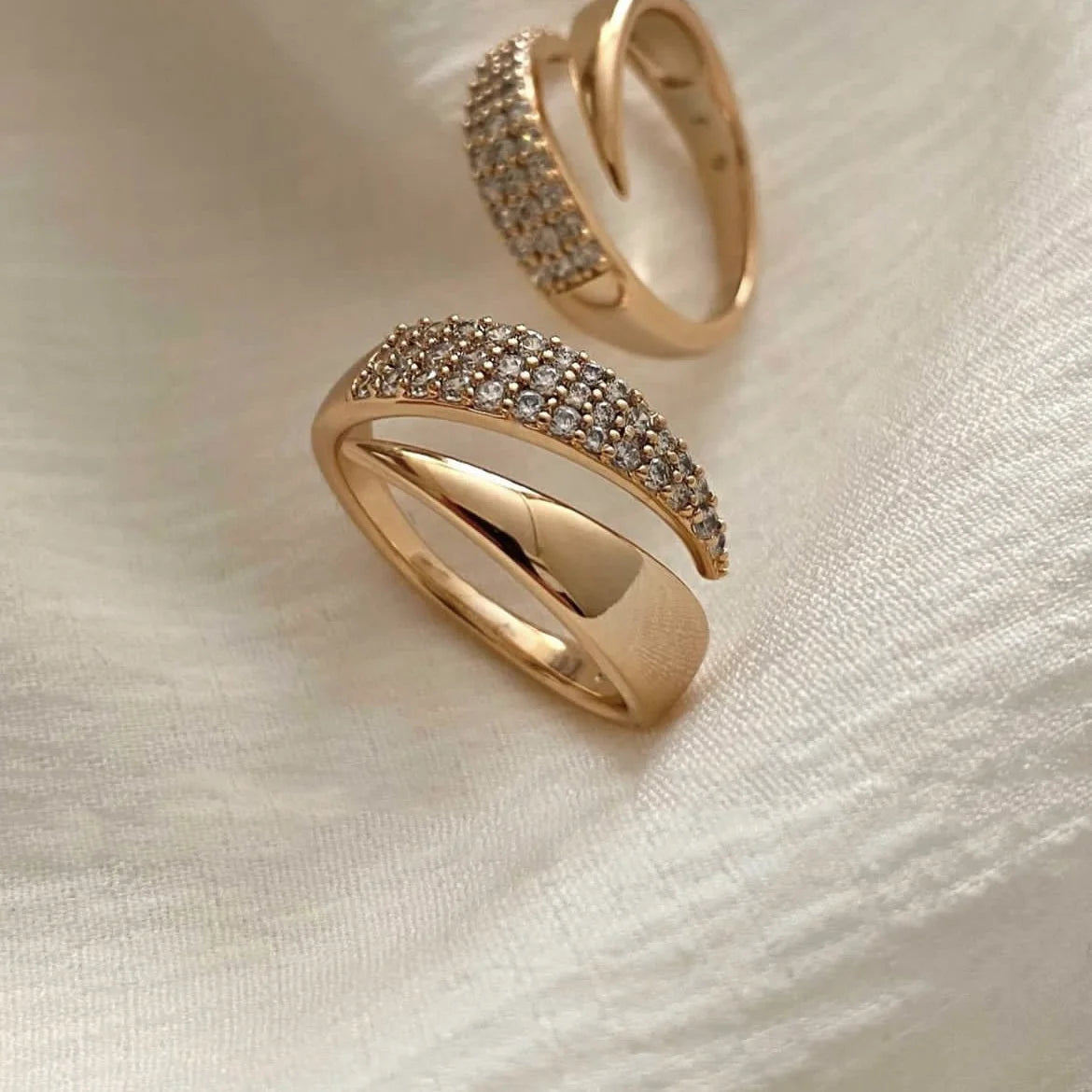 18 K Gold Plated Stainless Steel Natural Stone Sun Rings