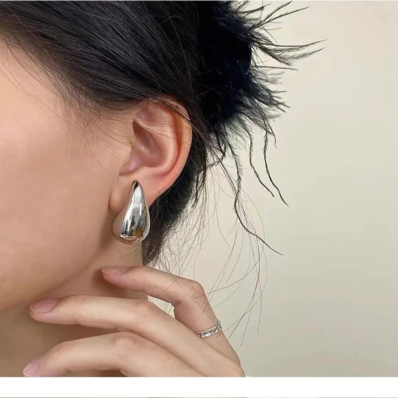 Gold Plated Teardrop Stud Earrings