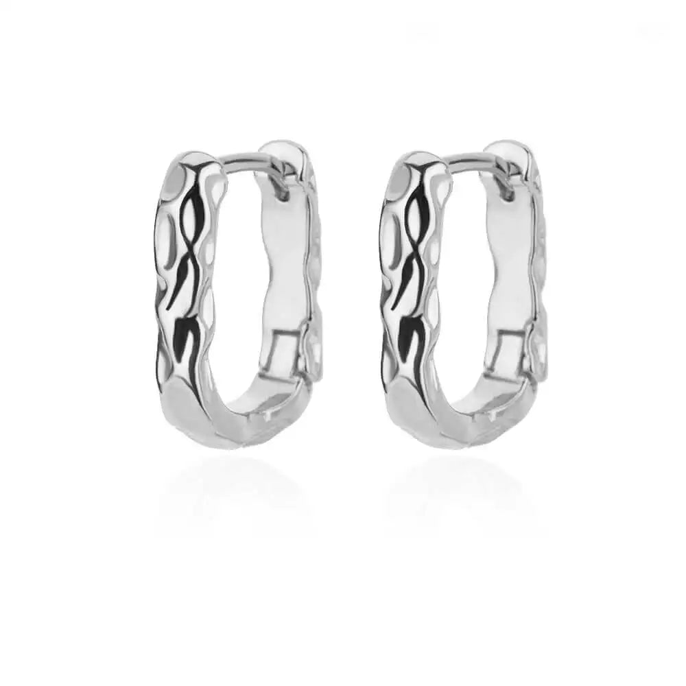 Stainless Steel Vintage Elegant Round Hoop Earrings